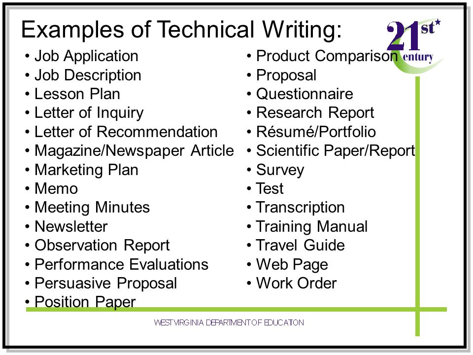 Technical writing research topics